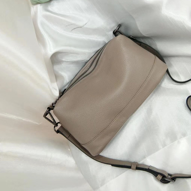 3 Sections Real Leather Crossbody Bag LH2906_5 Colors