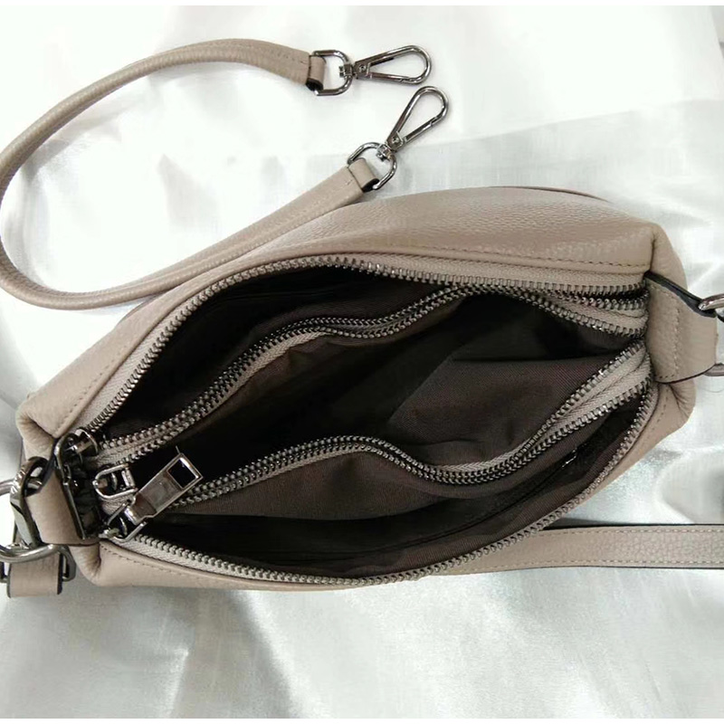 3 Sections Real Leather Crossbody Bag LH2906_5 Colors