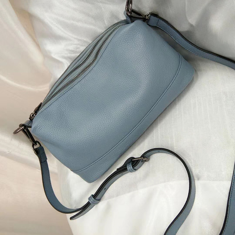 3 Sections Real Leather Crossbody Bag LH2906_5 Colors