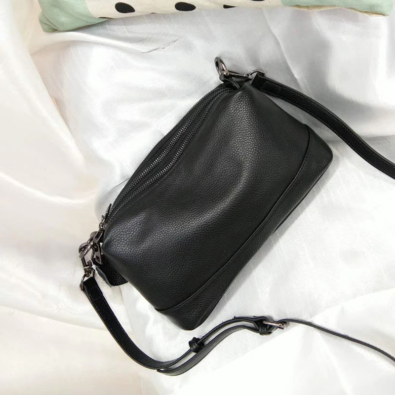 3 Sections Real Leather Crossbody Bag LH2906_5 Colors