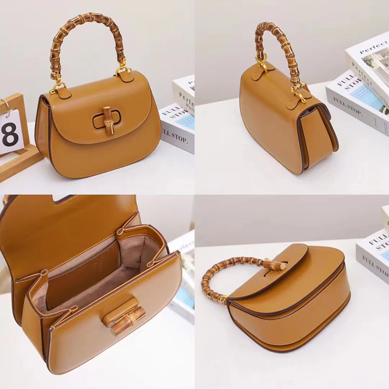 Banboo Handle Patent Leather Crossbody Bag LH3454_6 Colors