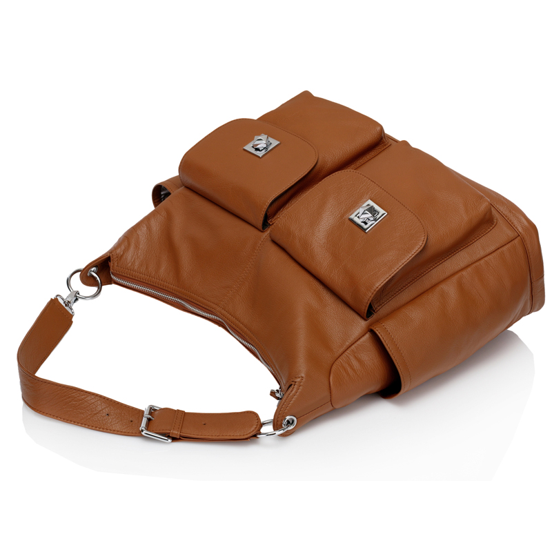 Brown Soft Italian Leather Diaper Bag Mummy Bag LH2169 diaper bag and purse all in one