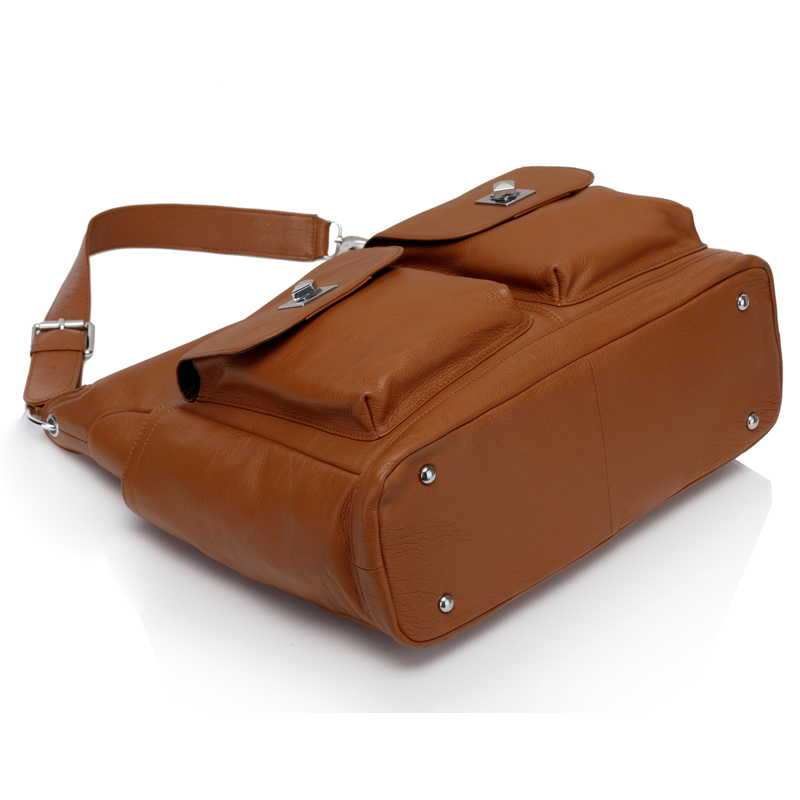 Brown Soft Italian Leather Diaper Bag Mummy Bag LH2169 diaper bag and purse all in one