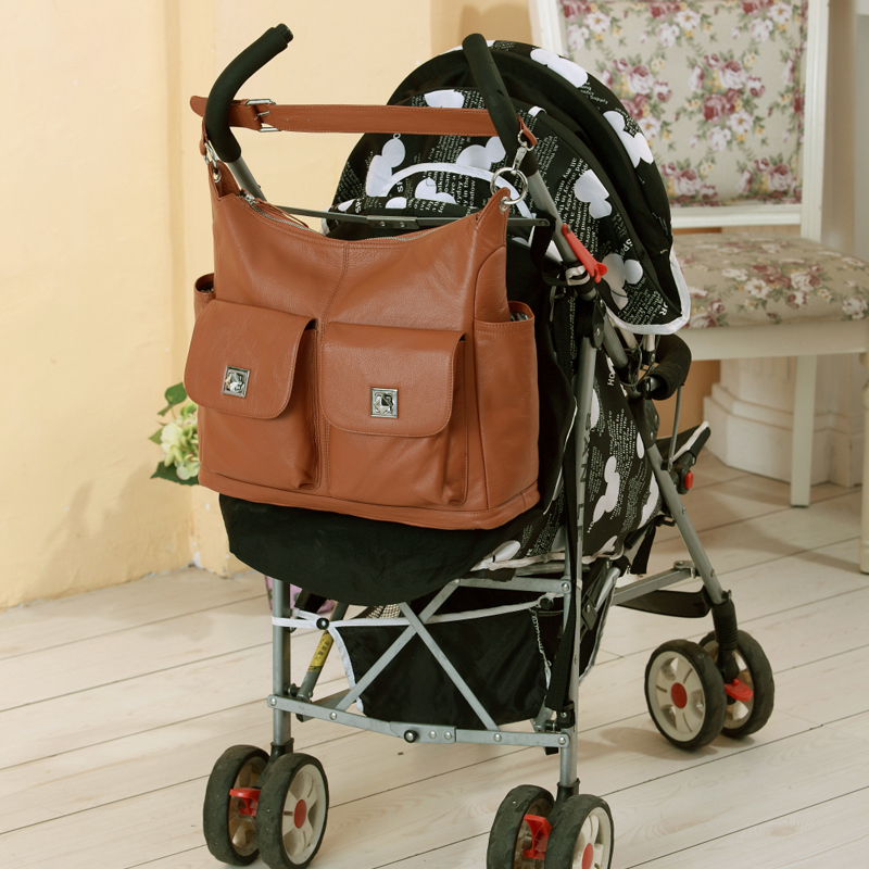 Brown Soft Italian Leather Diaper Bag Mummy Bag LH2169 diaper bag and purse all in one