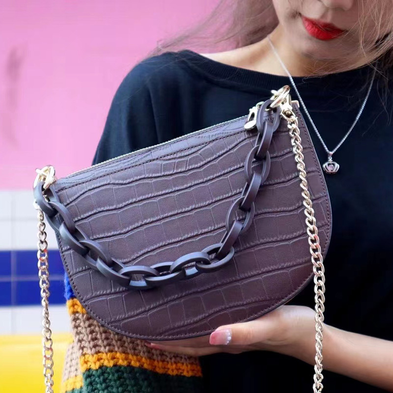 Crocodile Pattern Crossbody Bag Leather Handbags LH3331_3Colors