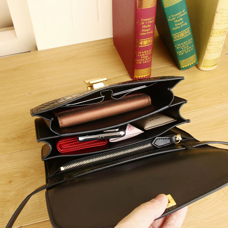 Crocodile Pattern Ladies Leather Purse Womens Crossbody Bags LH3482_4 Colors