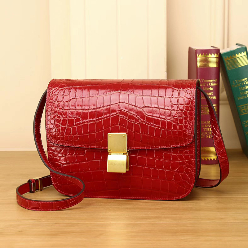 Crocodile Pattern Ladies Leather Purse Womens Crossbody Bags LH3482_4 Colors