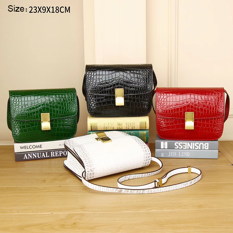 Crocodile Pattern Ladies Leather Purse Womens Crossbody Bags LH3482_4 Colors