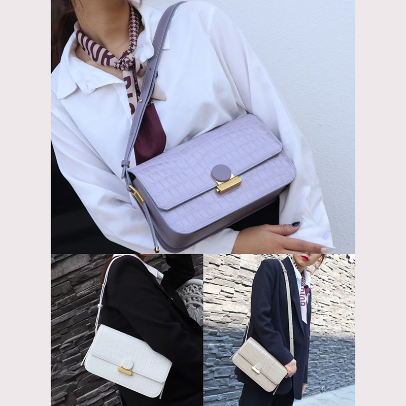 Crocodile Pattern Luxury Women Leather Purse Crossbody Bag LH3549_2 Colors