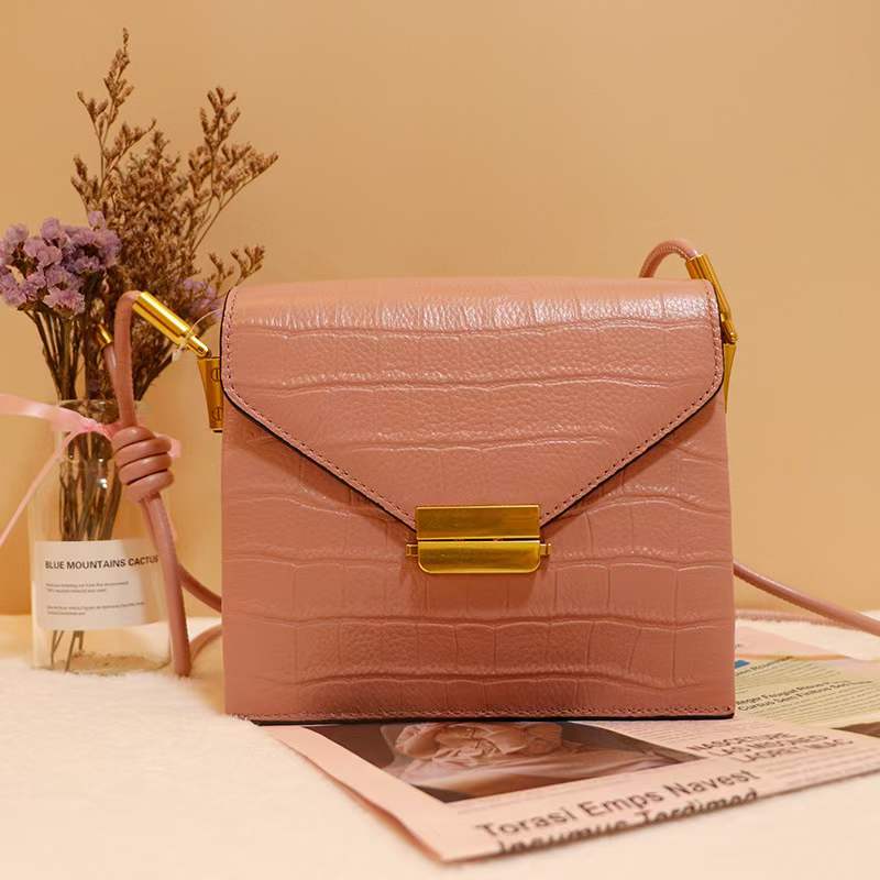 Crocodile Pattern Real Leather Crossbody Bag LH3069_5 Colors