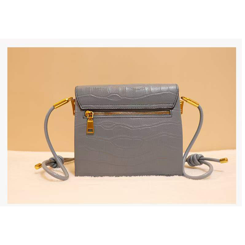 Crocodile Pattern Real Leather Crossbody Bag LH3069_5 Colors