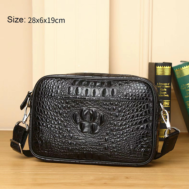 Crocodile Pattern Real Leather Crossbody Bag LH3432