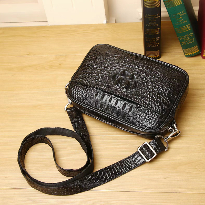 Crocodile Pattern Real Leather Crossbody Bag LH3432