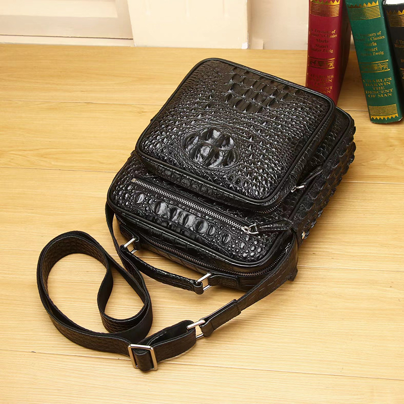 Crocodile Pattern Real Leather Crossbody Bag Mens Bag LH3433