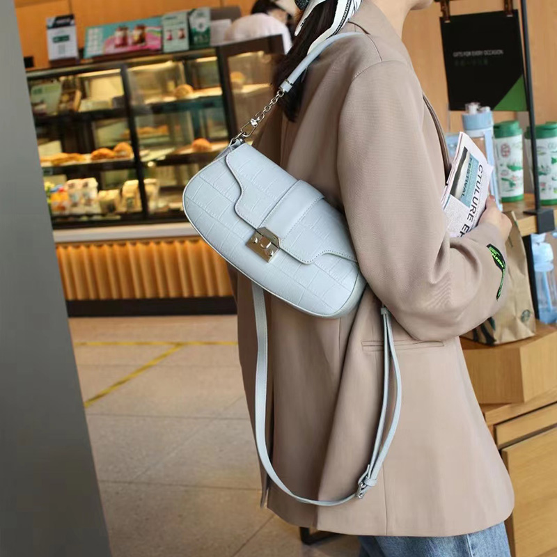 Crocodile Pattern Real Leather Purse Women Crossbody Bag LH3523_7 Colors