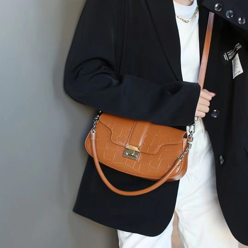 Crocodile Pattern Real Leather Purse Women Crossbody Bag LH3523_7 Colors