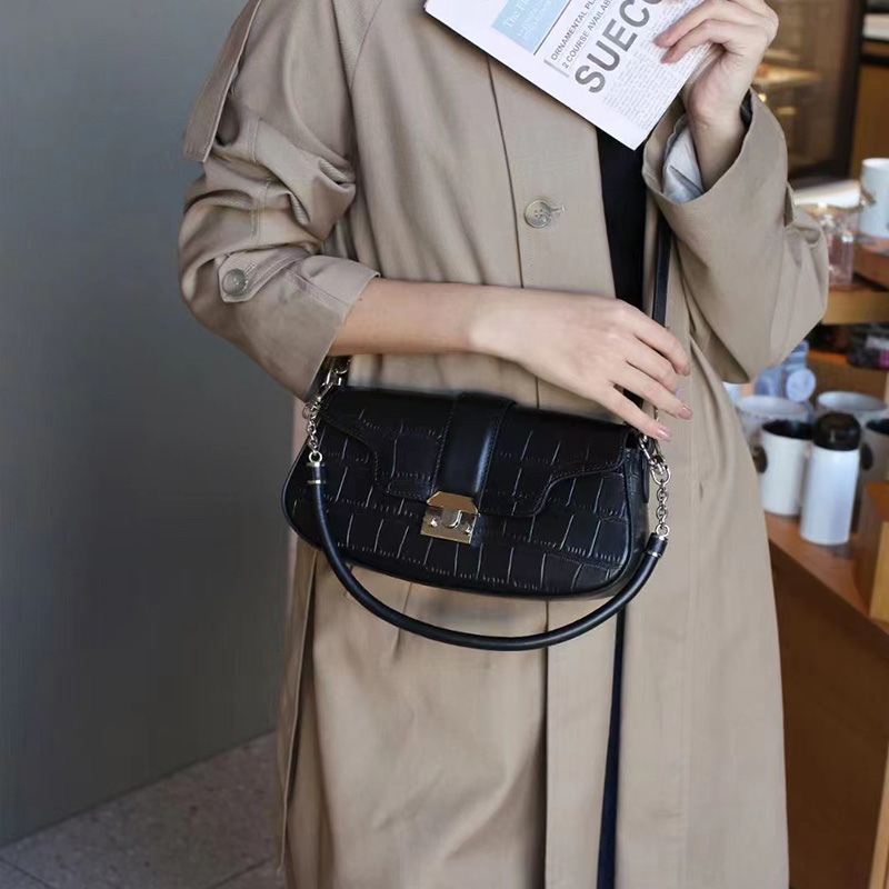 Crocodile Pattern Real Leather Purse Women Crossbody Bag LH3523_7 Colors