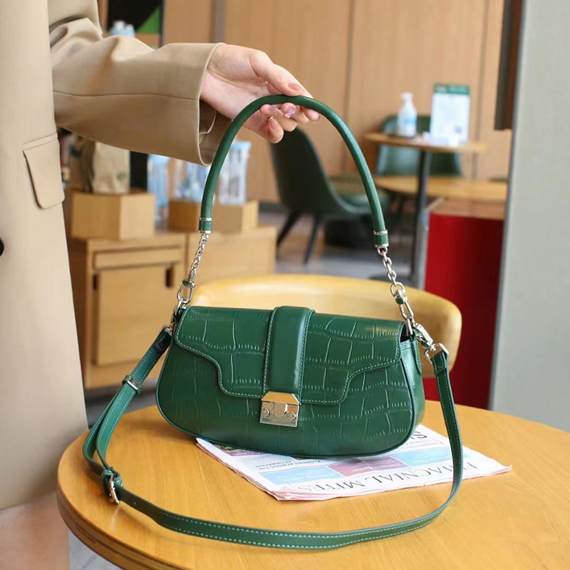 Crocodile Pattern Real Leather Purse Women Crossbody Bag LH3523_7 Colors