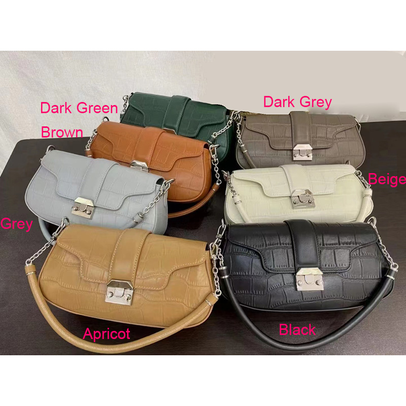 Crocodile Pattern Real Leather Purse Women Crossbody Bag LH3523_7 Colors