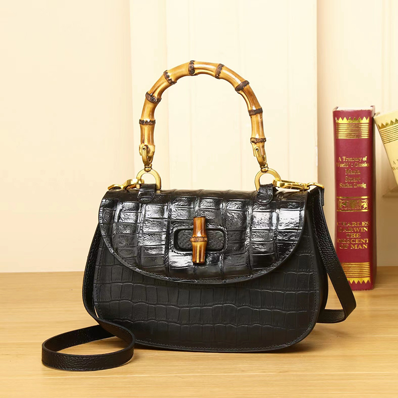 Crocodile Pattern Real Leather Tote Bag Women Tote LH3430_3 Colors