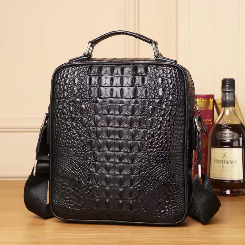 Crocodile Pattern Real Leather Tote Crossbody Mens Bag LH3441