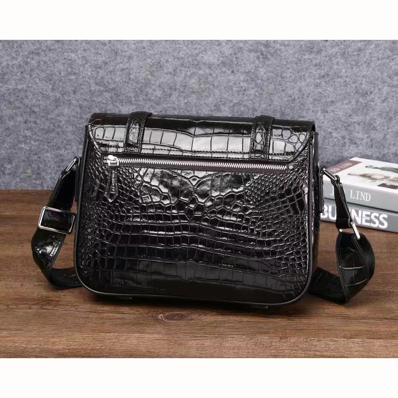 Crocodile Pattern Real Leather Tote Crossbody Mens Bag LH3442_2 Colors