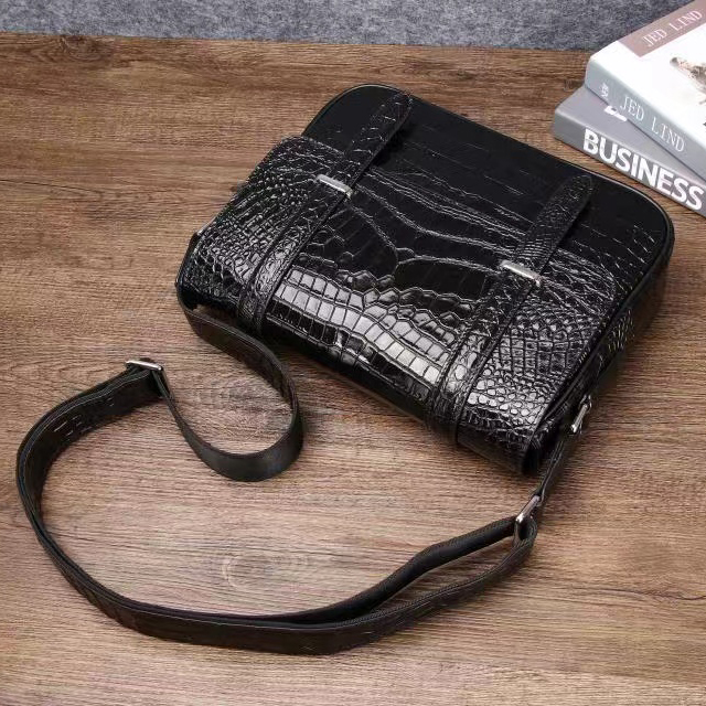 Crocodile Pattern Real Leather Tote Crossbody Mens Bag LH3442_2 Colors