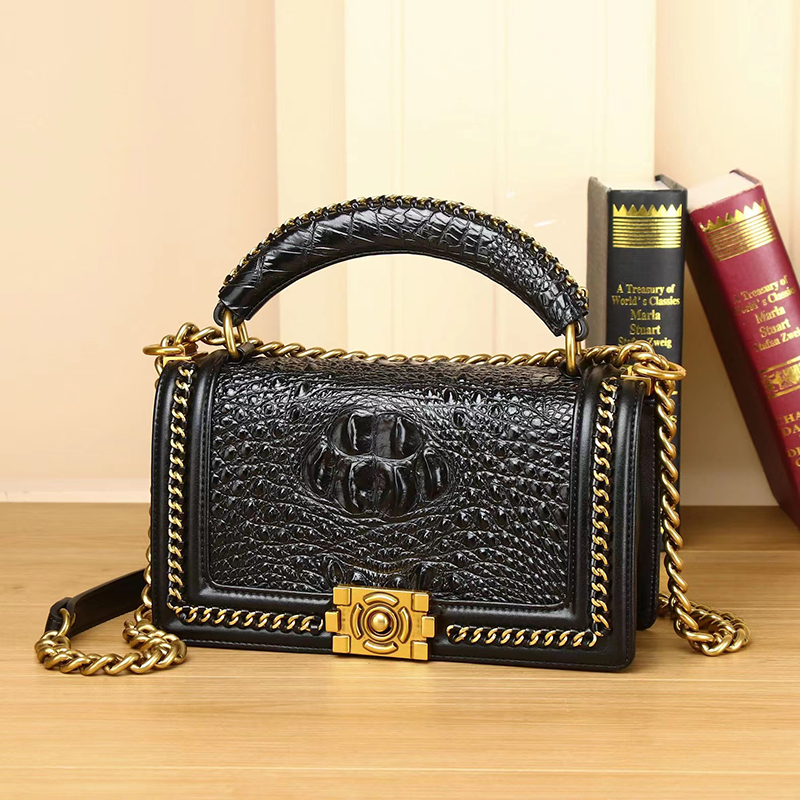 Crocodile Pattern Women Leather Crossbody Bag Satchel Bag LH3478_3 Models