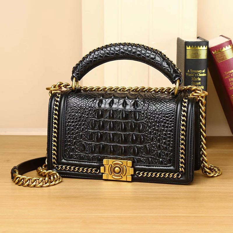 Crocodile Pattern Women Leather Crossbody Bag Satchel Bag LH3478_3 Models