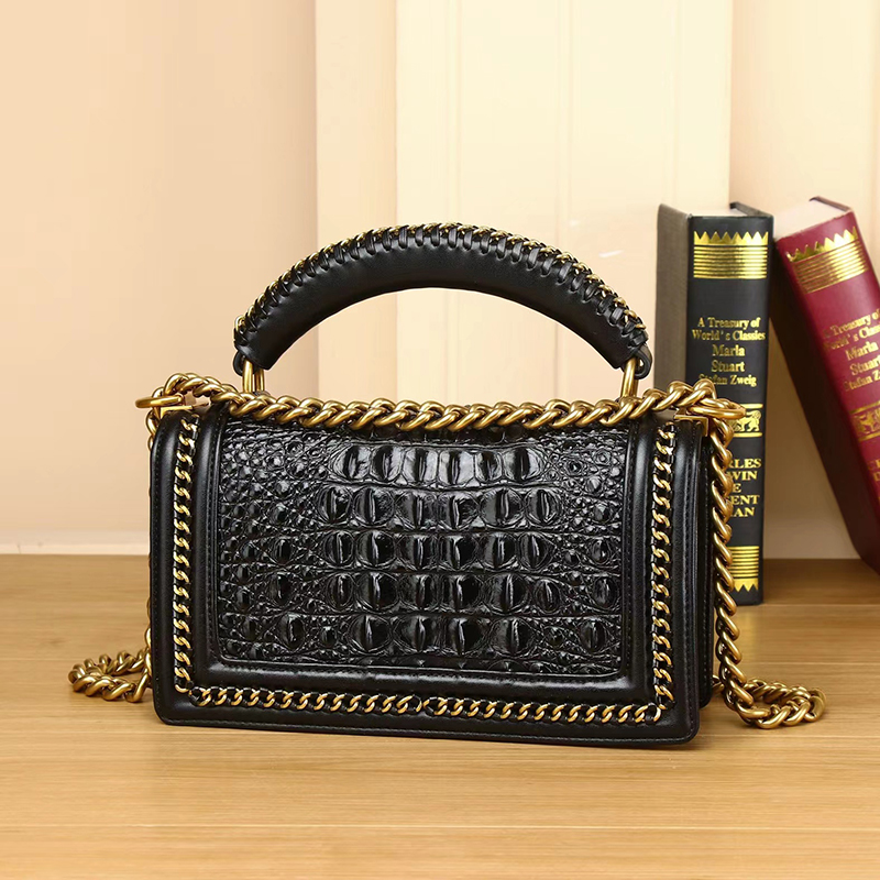Crocodile Pattern Women Leather Crossbody Bag Satchel Bag LH3478_3 Models