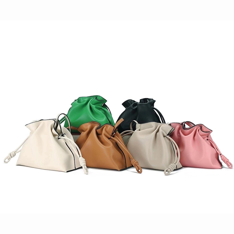 Cute Ladies Drawstring Leather Crossbody Bag LH3174_6 Colors