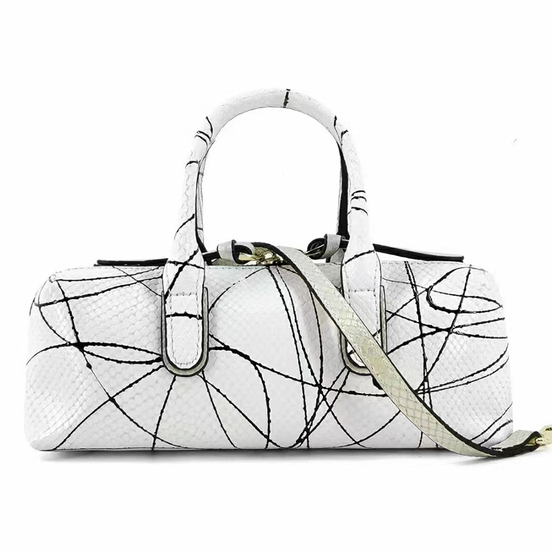 Cute Python Pattern Leather Top Handle Tote Women Handbags LH3502_7 Colors