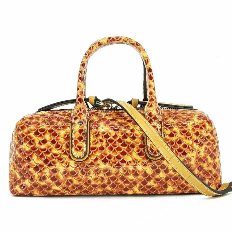Cute Python Pattern Leather Top Handle Tote Women Handbags LH3502_7 Colors