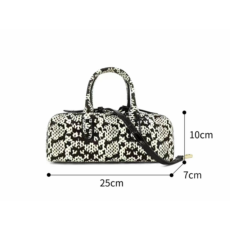 Cute Python Pattern Leather Top Handle Tote Women Handbags LH3502_7 Colors