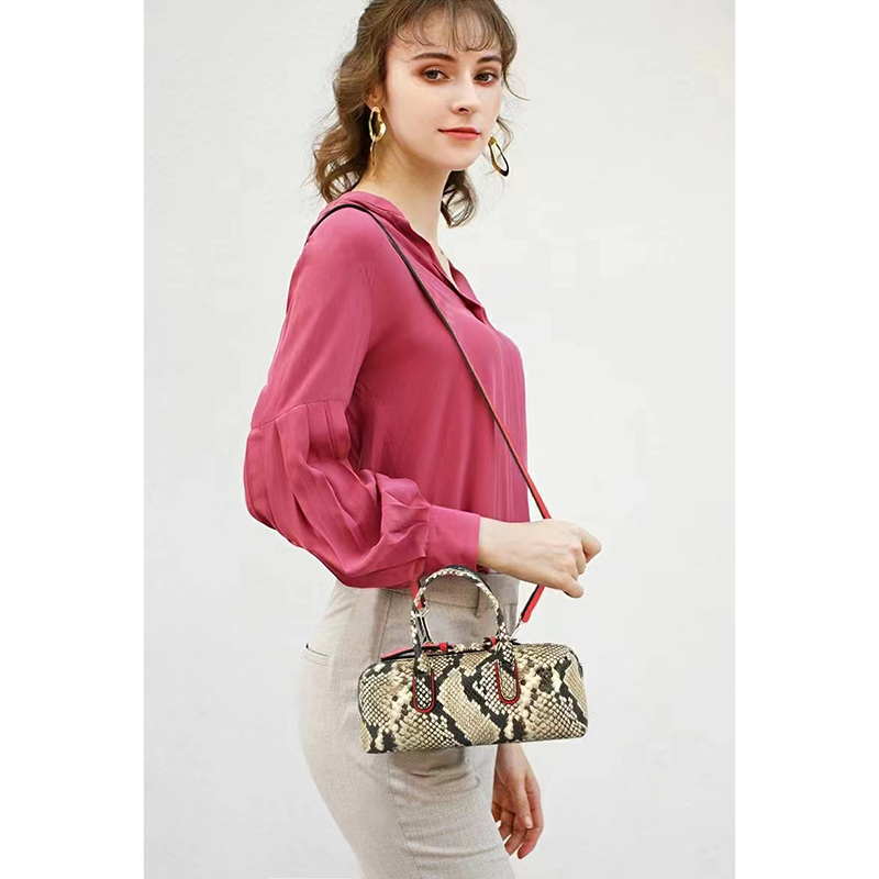 Cute Python Pattern Leather Top Handle Tote Women Handbags LH3502_7 Colors