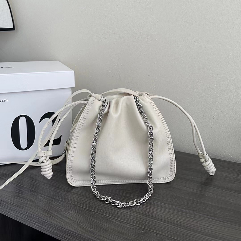 Drawstring Cowhide Leather Crossbody Bag for Women LH3600_4 Colors