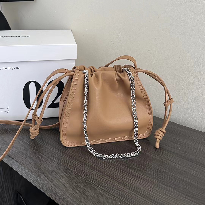 Drawstring Cowhide Leather Crossbody Bag for Women LH3600_4 Colors