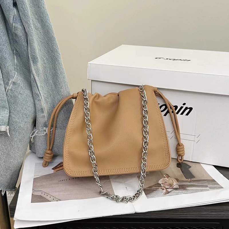 Drawstring Cowhide Leather Crossbody Bag for Women LH3600_4 Colors