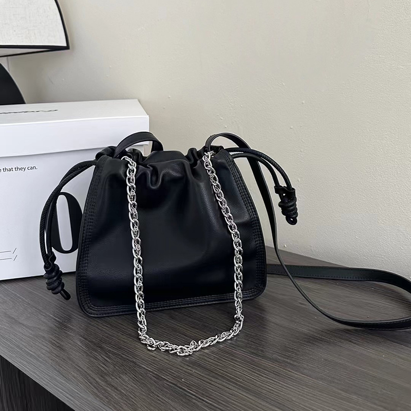 Drawstring Cowhide Leather Crossbody Bag for Women LH3600_4 Colors