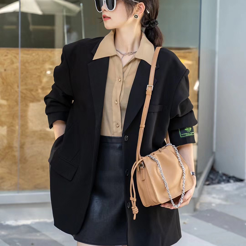 Drawstring Cowhide Leather Crossbody Bag for Women LH3600_4 Colors