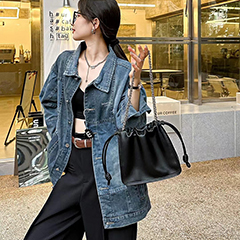 Drawstring Cowhide Leather Crossbody Bag for Women LH3600_4 Colors