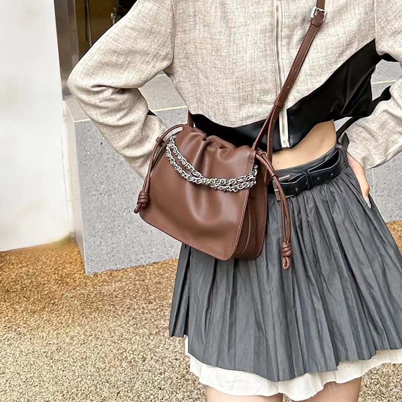 Drawstring Cowhide Leather Crossbody Bag for Women LH3600_4 Colors