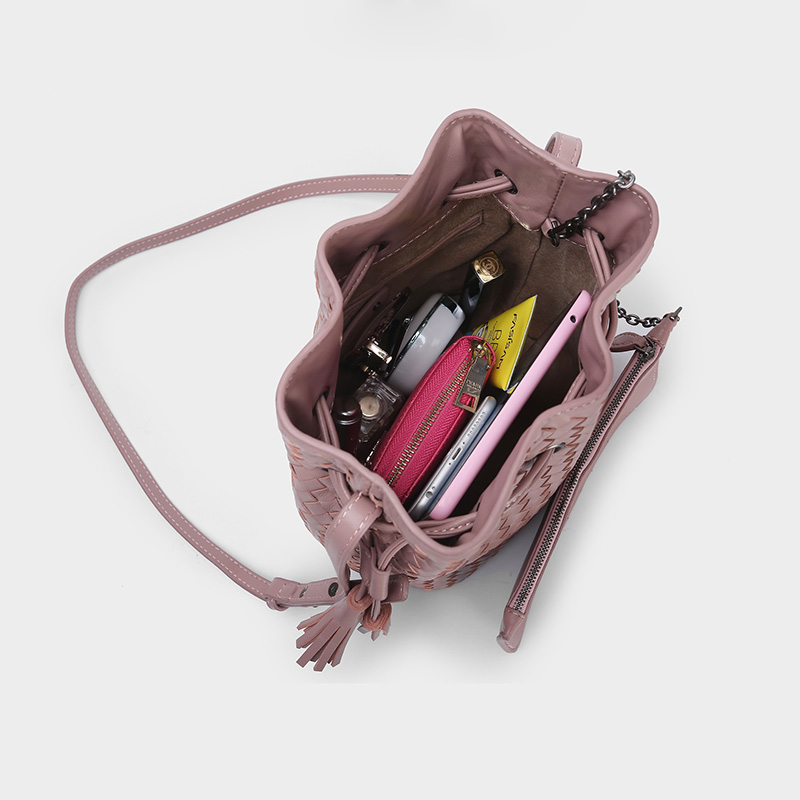 Drawstring Leather Crossbody Bag Womens Purse LH3179_4 Colors