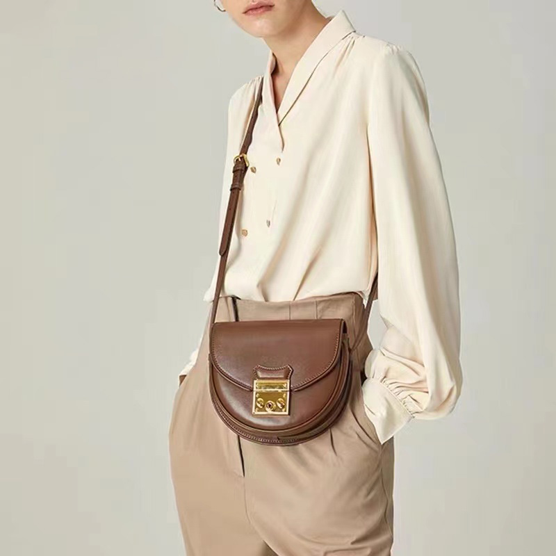Flap Genuine Leather Purse Womens Saddle Bag LH3382_2 Colors