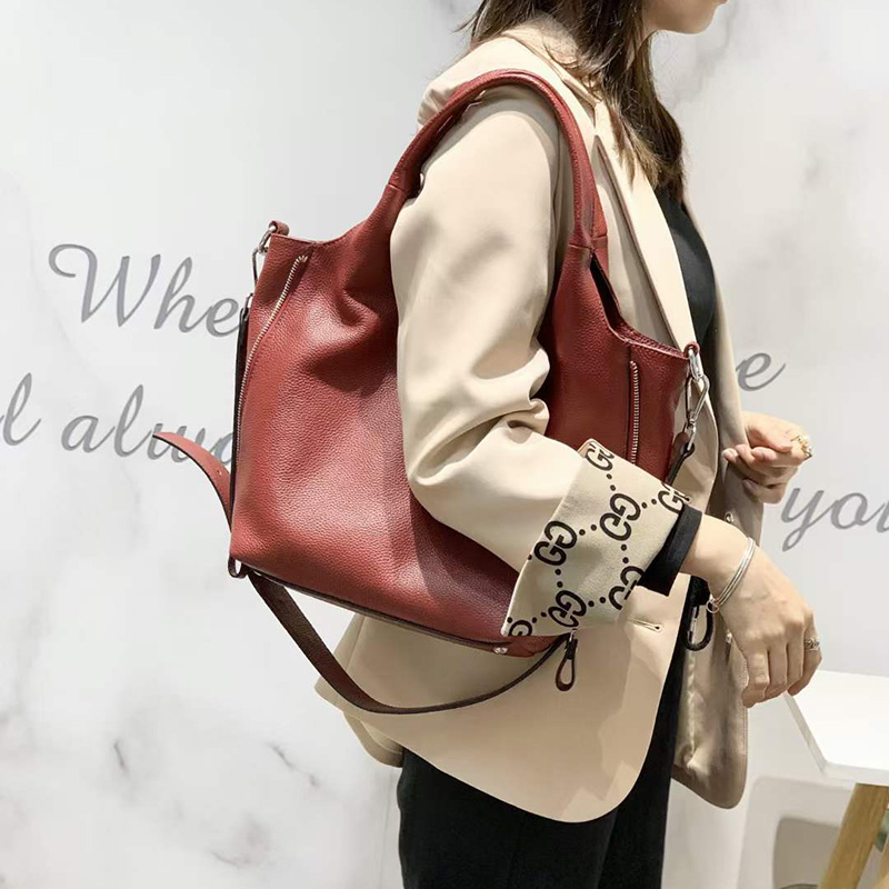 Functional Genuine Leather Tote Bag for Women LH3104_6 Colors