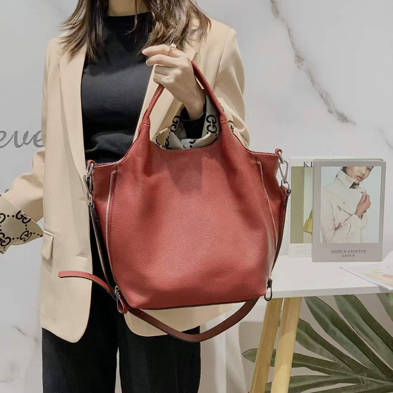 Functional Genuine Leather Tote Bag for Women LH3104_6 Colors