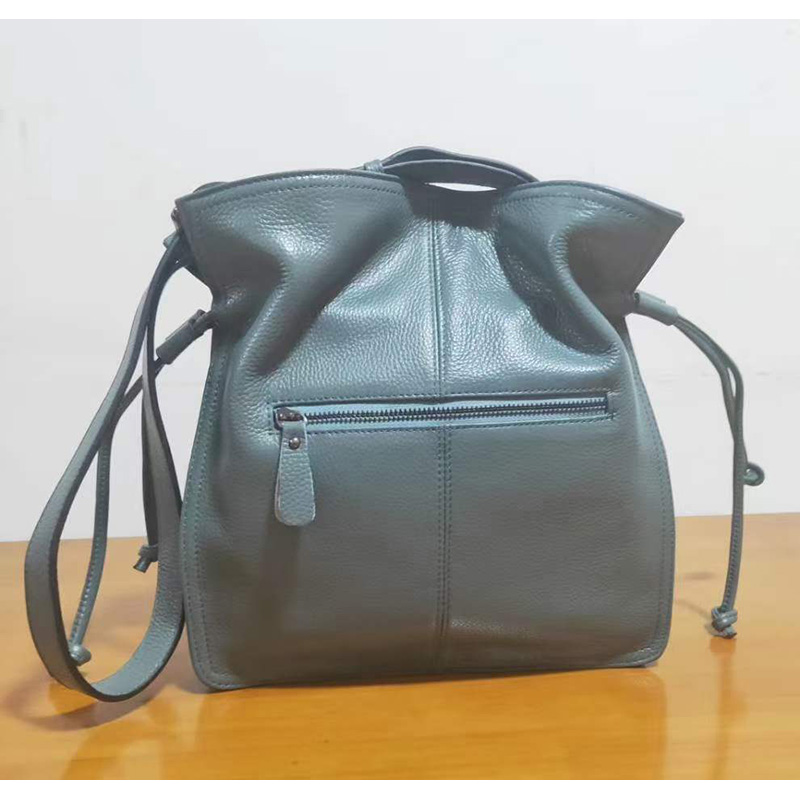 Genuine Leather Drawstring Crossbody Bag LH3101_4 Colors