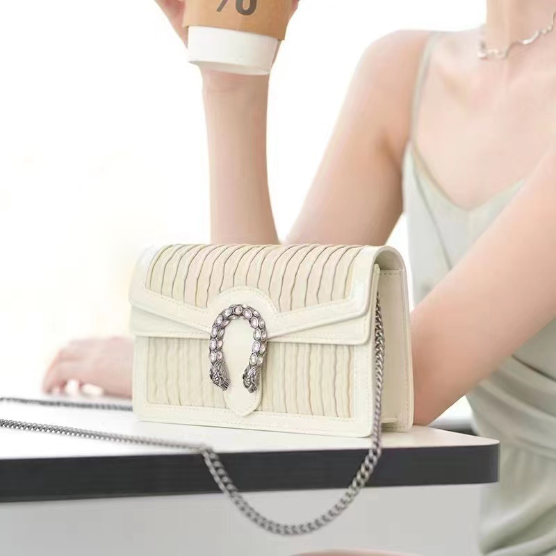 Gorgeous Ruching Crossbody Bag Lady Saddle Bag LH3546_4 Colors