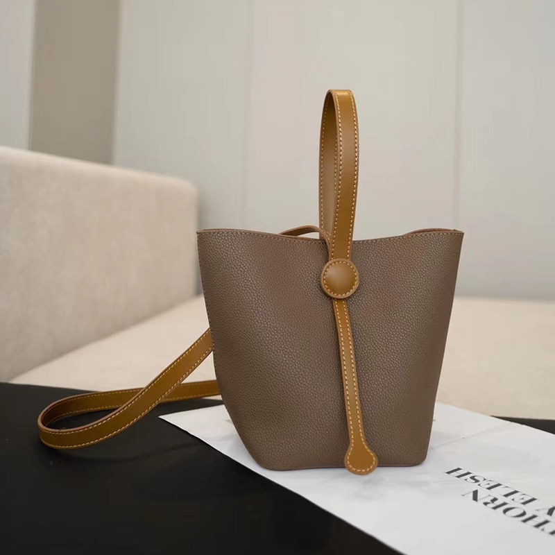 Grain Cowhide Leather Barrel Bag for Women LH3598_4 Colors