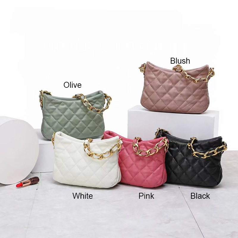 Ladies Luxury Quilted Leather Crossbody Shoulder Purse Bag LH3660S_5 Colors